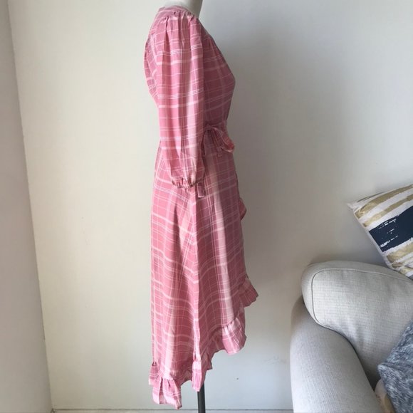 Francesca's Leticia Plaid Wrap Midi Dress - Picture 7 of 8